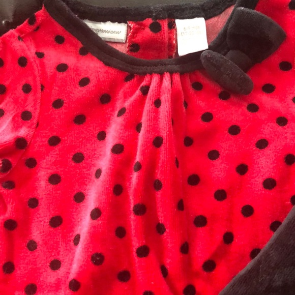 Ladybug Velvet Peplum Set - Picture 2 of 6